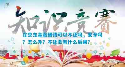 im电竞官方网站在京东金融借钱可以不还吗安全吗？怎么办？不还会有什么后果？(图2)