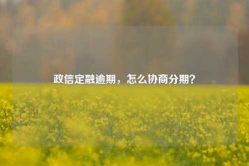 im电竞登录入口政信定融逾期怎么协商分期？(图1)